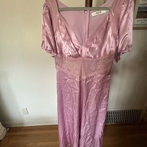 ASTR Mauve Satin Lace Chemise